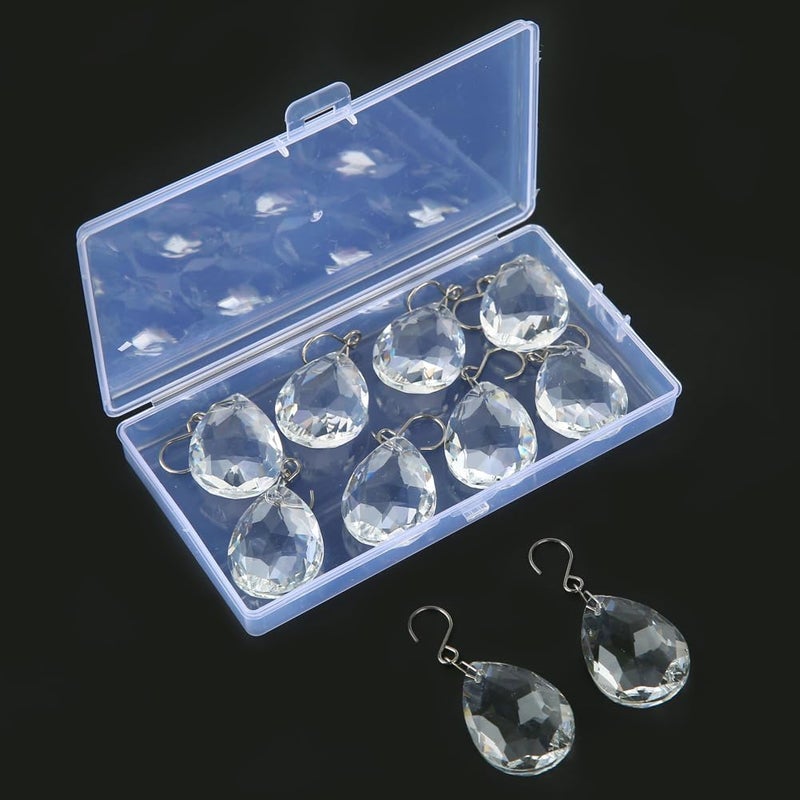 HYBEADS 10pcs 38mm Crystal Suncatcher, Hanging Clear Teardrops Crystals Chandelier Parts Prisms Pendants with Hook for Windows Lamp Christmas Tree Decorations Home Decor - Image 2